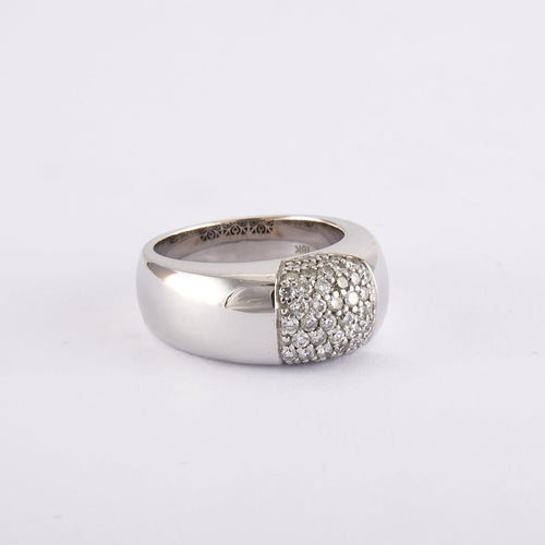 Bague 52 / Blanc/Gris / Or 750 Bague Or blanc et diamants 58 Facettes 170182R