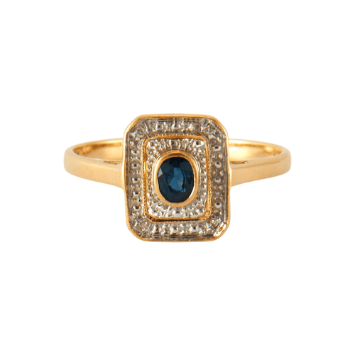 Bague 53.5 Bague Rectangulaire Saphir Diamants 58 Facettes DV0208-1
