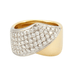 Ring 52 Ribbon Ring 2 golds paving Diamonds 58 Facettes DV0102-1R