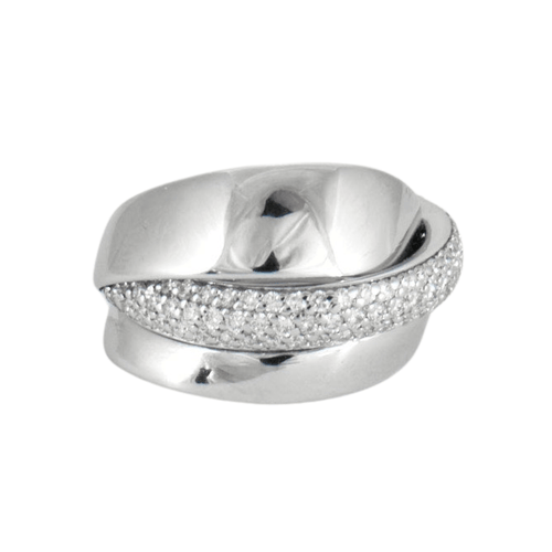 Bague 56 Bague ruban entrelacé diamants 58 Facettes DV0290-1