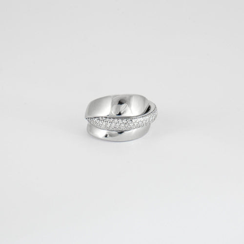 Bague 56 Bague ruban entrelacé diamants 58 Facettes DV0290-1