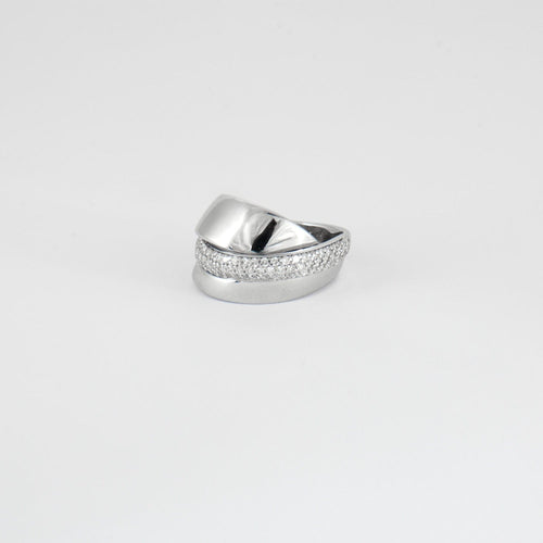 Bague 56 Bague ruban entrelacé diamants 58 Facettes DV0290-1