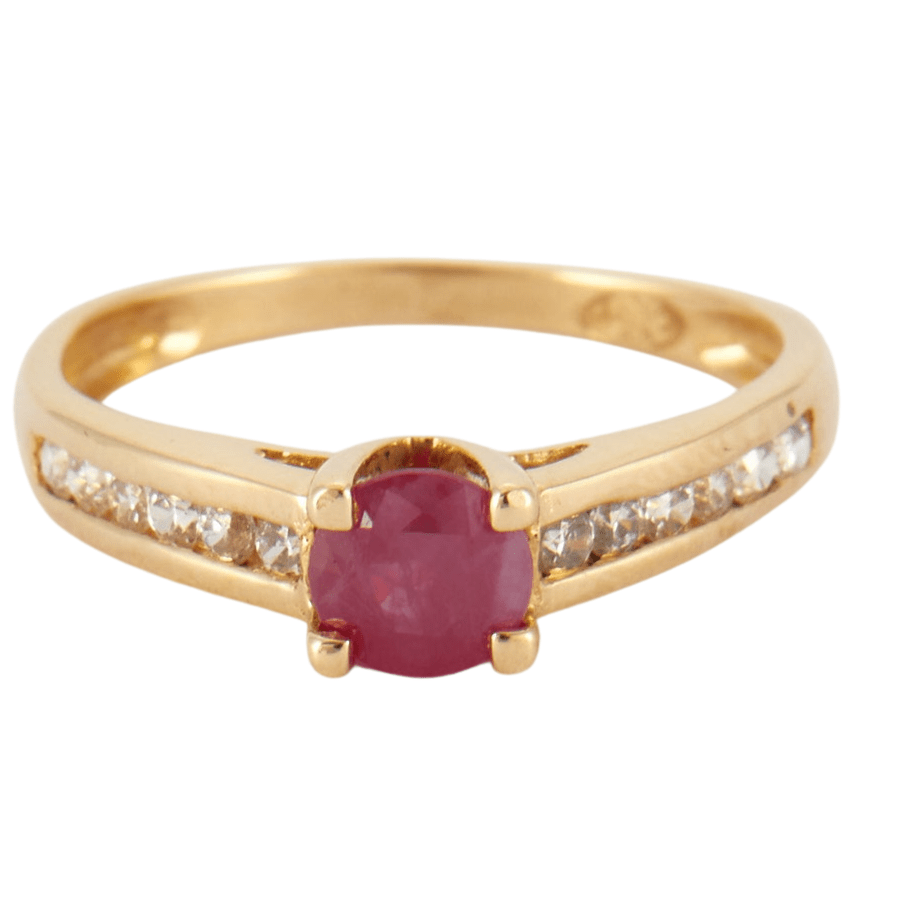 Bague Dolly-Bijoux Taille 54 - Rubis Cz Multifacette 10mm - Plaqué Or 18K - Fabriqué En France