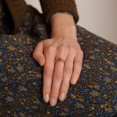 Bague 54 Bague Rubis 12 Diamants 58 Facettes DV0064-1