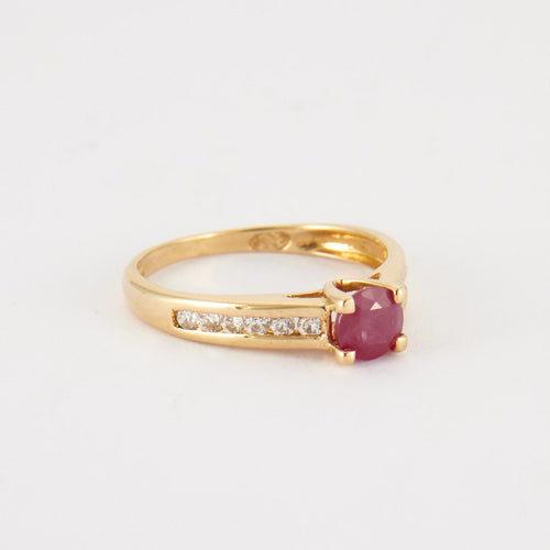 Bague 54 Bague Rubis 12 Diamants 58 Facettes DV0064-1