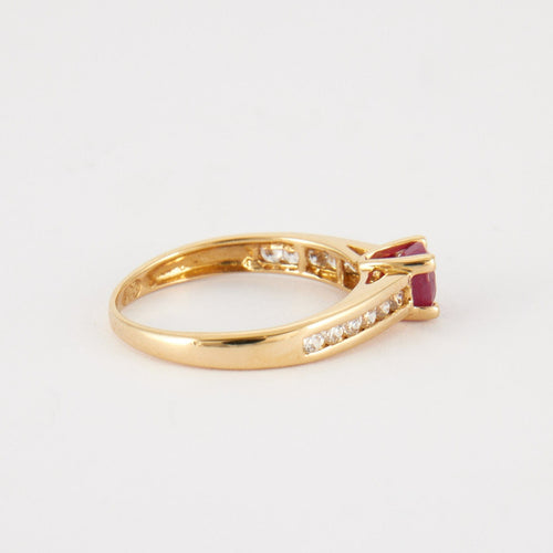 Bague 54 Bague Rubis 12 Diamants 58 Facettes DV0064-1