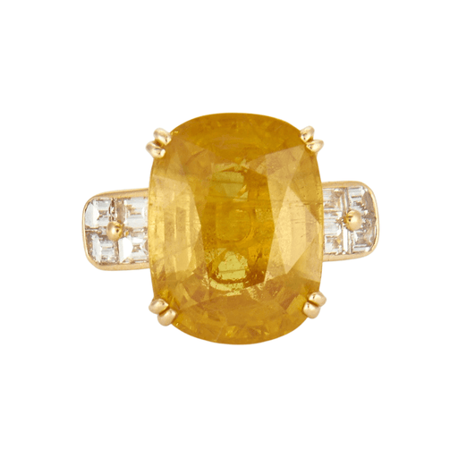 Ring 52 Ceylon Yellow Sapphire Ring 20,06 ct unheated 58 Facettes DV0127-1