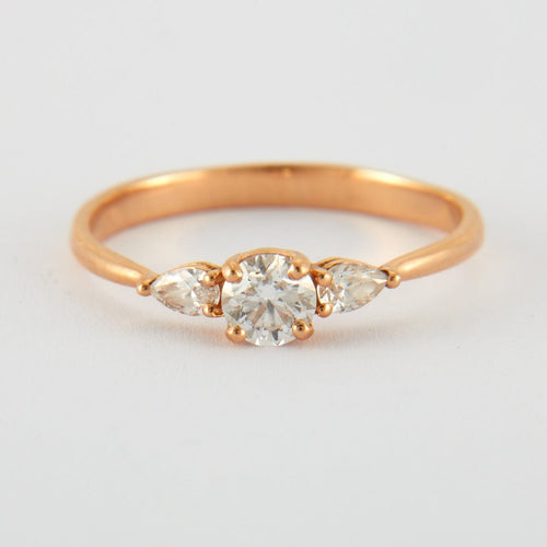 Bague 52 Bague Solitaire Diamant 0.30ct Or rose 58 Facettes DV0206-1