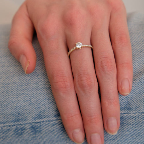 Bague 53 Bague Solitaire Diamant 0.40ct 58 Facettes DV0185-1