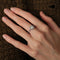 52 Bague solitaire diamant taille émeraude, or blanc & pavage diamants 58 Facettes DV0131-1