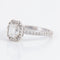 52 Bague solitaire diamant taille émeraude, or blanc & pavage diamants 58 Facettes DV0131-1