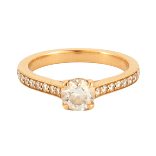 Bague 51 Bague solitaire en or jaune 58 Facettes DV0287-1