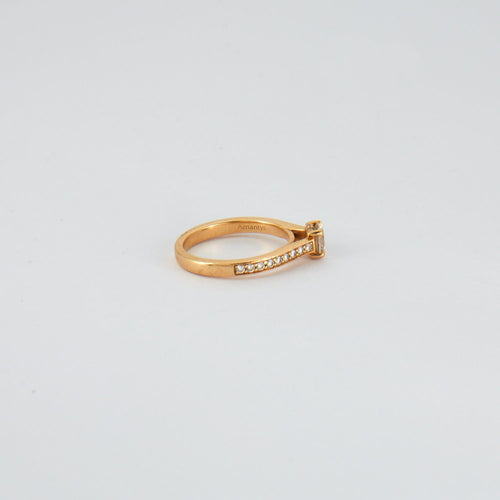 Bague 51 Bague solitaire en or jaune 58 Facettes DV0287-1