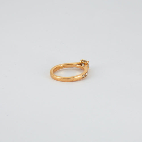 Bague 51 Bague solitaire en or jaune 58 Facettes DV0287-1