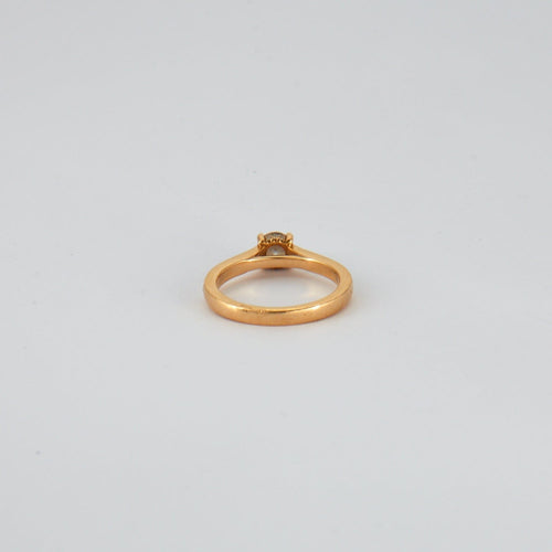 Bague 51 Bague solitaire en or jaune 58 Facettes DV0287-1