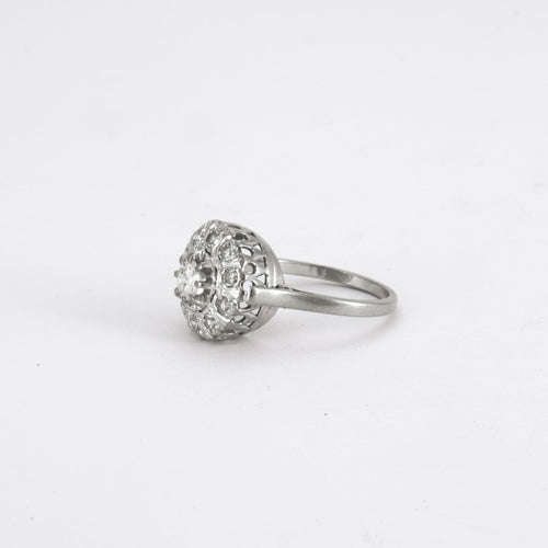 Bague 53 Bague Solitaire entourage Diamants 58 Facettes DV0165-5