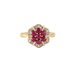 Ring 48 Marguerite style ring Ruby Diamonds 58 Facettes DV0192-1