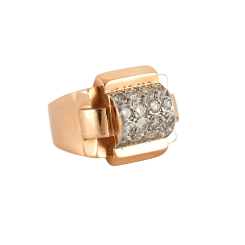 Bague 54 Bague Tank 2 ors Diamants 58 Facettes DV0242-1