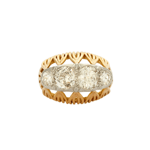 Bague 53 Bague Jarretière 4 Diamants 58 Facettes 1947