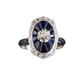 Bague Bague Art Déco Sertie De Diamants Et Saphirs Calibrés, or et platine 58 Facettes 1032880