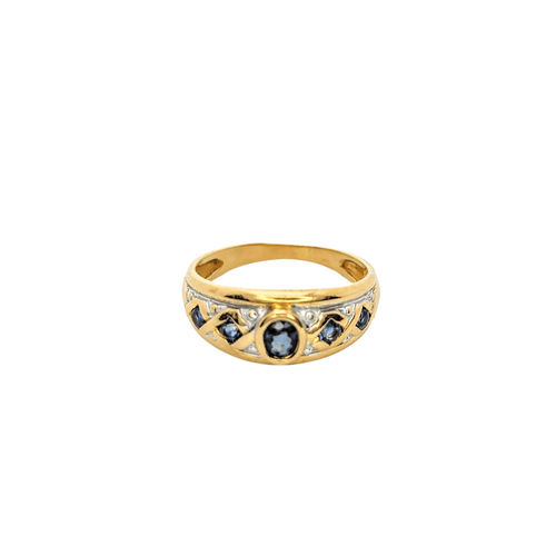 Bague Bague or jaune saphirs 58 Facettes 27203