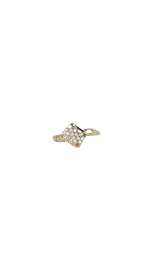 Bague 57.5 Vintage ring of 18 carat yellow gold with 17 brilliant cut diamonds VVSI 58 Facettes
