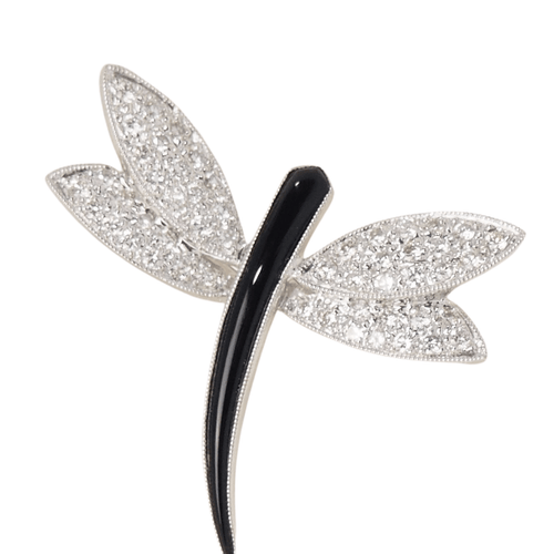Broche Broche Libellule  diamants et onyx 58 Facettes 32162