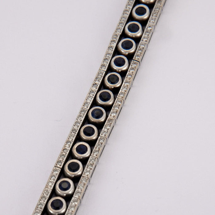 Bracelet BRACELET OR BLANC DIAMANTS & SAPHIRS 58 Facettes BO/220117 NSS
