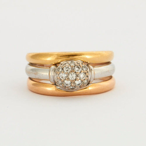Bague 56 Bague trois ors et diamants 58 Facettes DV0007-4