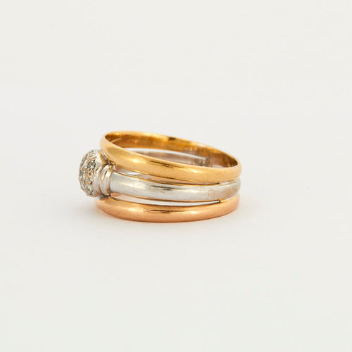 Bague 56 Bague trois ors et diamants 58 Facettes DV0007-4