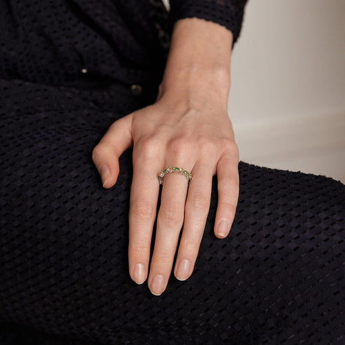 Bague 55 Bague Tsavorites et Saphirs orange 58 Facettes DV0072-1