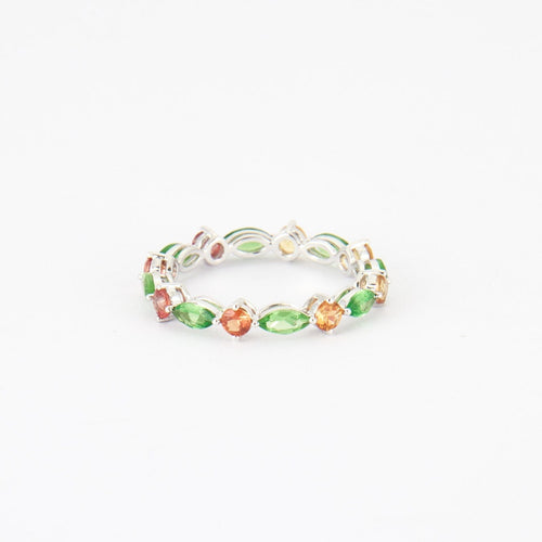 Bague 55 Bague Tsavorites et Saphirs orange 58 Facettes DV0072-1