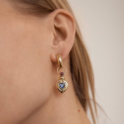 Boucles d'oreilles Boucles d'oreilles Coeur Saphirs 58 Facettes DV0013-2R