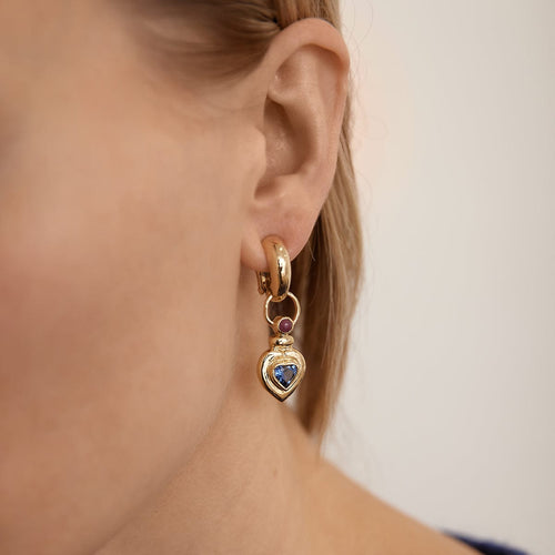 Boucles d'oreilles Boucles d'oreilles Coeur Saphirs 58 Facettes DV0013-2R