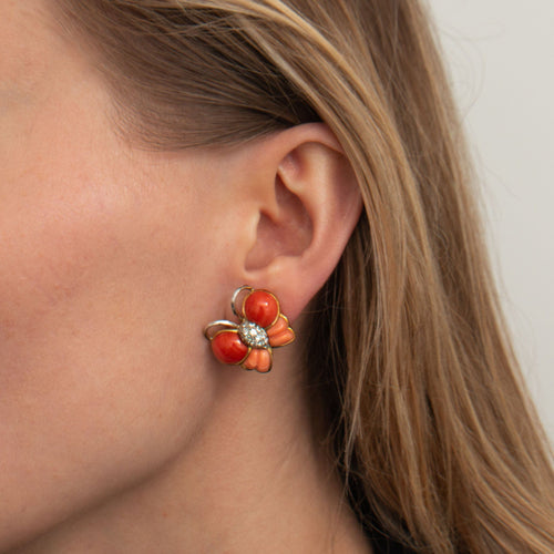 Boucles d'oreilles Boucles d'oreilles Corail Diamants 58 Facettes DV0167-2