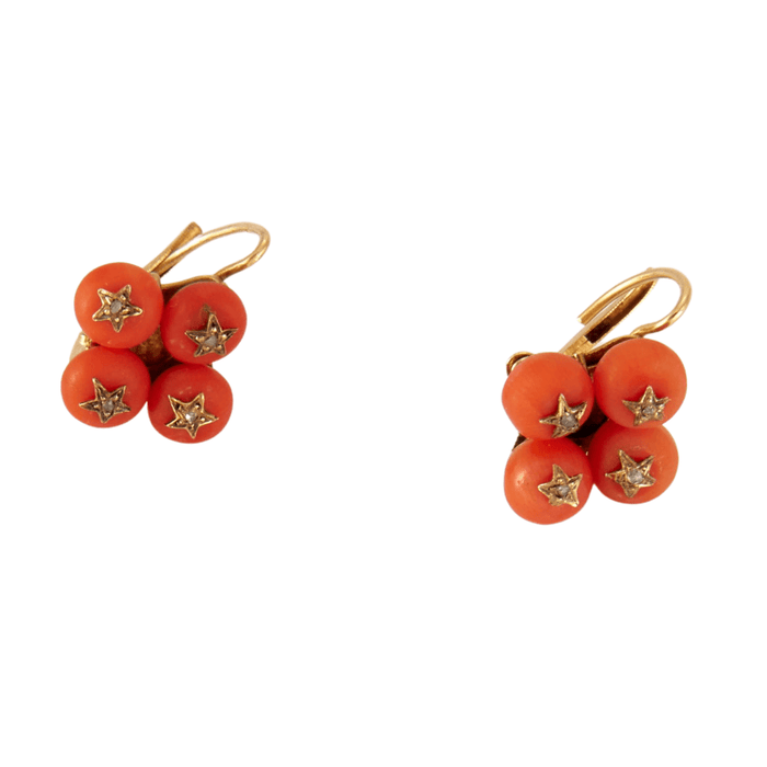 Boucles d'oreilles Boucles d'oreilles Corail Napoléon III 58 Facettes DV0077-1