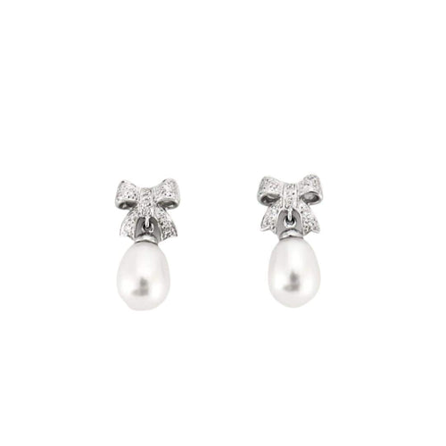Boucles d'oreilles Boucles D'oreilles Nœud Perles et Diamants 58 Facettes DV0305-3