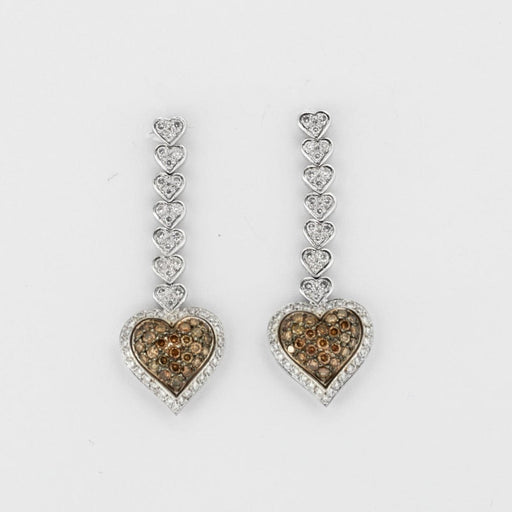 Boucles d'oreilles Boucles d'oreilles pendantes coeur diamants 58 Facettes DV0125-6