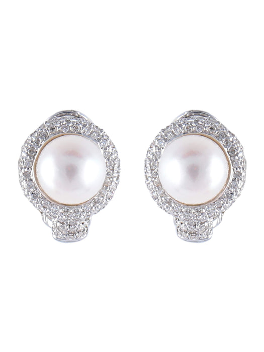Boucles d'oreilles Boucles d'oreilles Perles Diamants Or blanc 58 Facettes DV0032-54