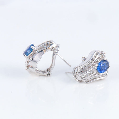 Boucles d'oreilles Boucles d'Oreilles style Art Déco, Saphirs & Diamants 58 Facettes DV0032-51