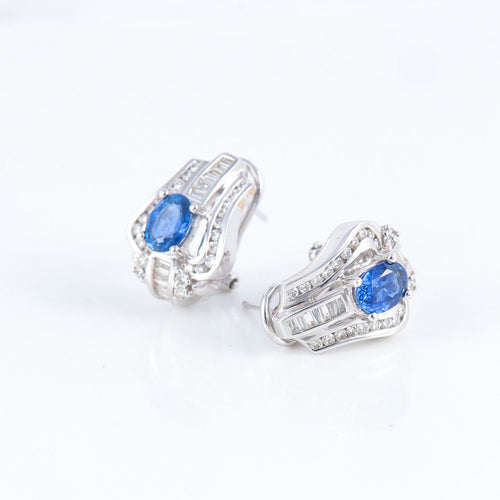 Boucles d'oreilles Boucles d'Oreilles style Art Déco, Saphirs & Diamants 58 Facettes DV0032-51