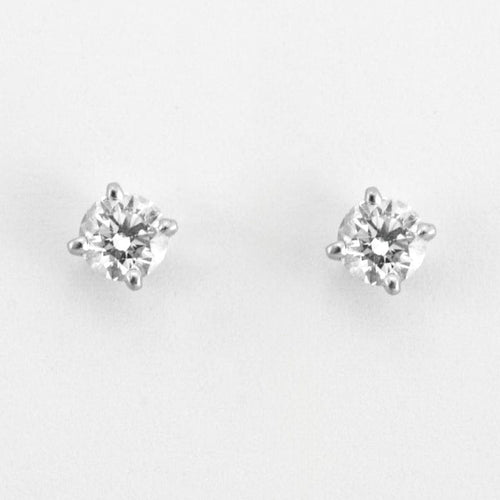 Boucles d'oreilles Boutons d'oreilles Or gris et Diamants De Beers 58 Facettes DV0262-4