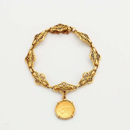 Bracelet Bracelet en or jaune, maillons ajourés et filigranés 58 Facettes DV0326-1
