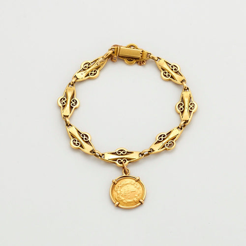 Bracelet Bracelet en or jaune, maillons ajourés et filigranés 58 Facettes DV0326-1