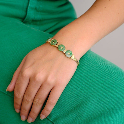 Bracelet Bracelet gourmette en Or et Jade 58 Facettes DV0249-3