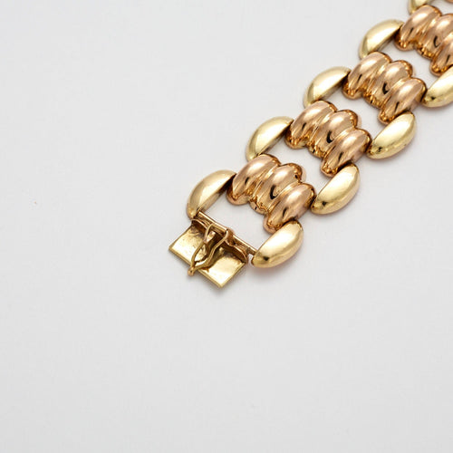 Bracelet Bracelet Or Jaune à Maillons Ponts Godronnés 58 Facettes DV0397-1