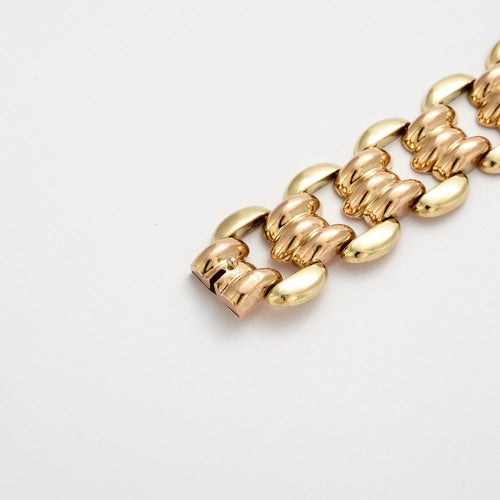 Bracelet Bracelet Or Jaune à Maillons Ponts Godronnés 58 Facettes DV0397-1