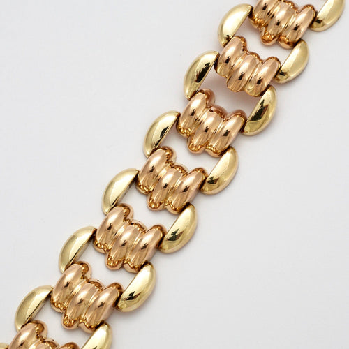 Bracelet Bracelet Or Jaune à Maillons Ponts Godronnés 58 Facettes DV0397-1