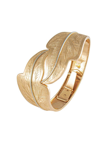 Bracelet Bracelet Rigide, Grandes Feuilles, Or Jaune 58 Facettes DV0032-23