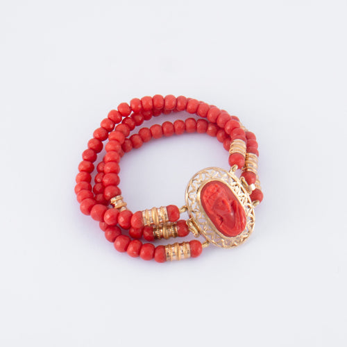 Bracelet Bracelet Trois rangs corail 58 Facettes DV0162-1